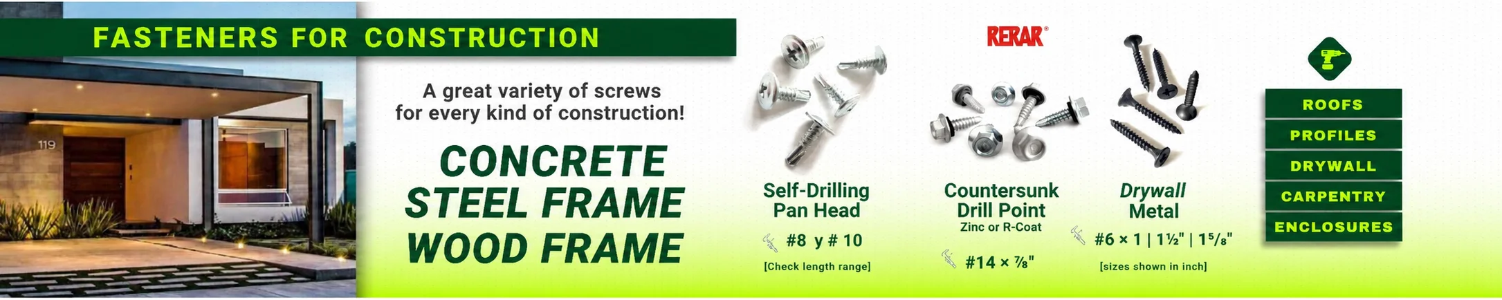RERAR — Construction fasteners